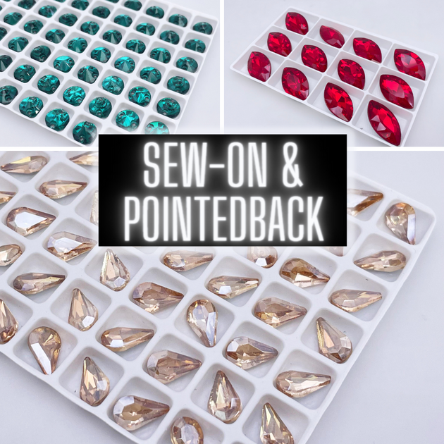 Sew On Rhinestones Half Round Facets 10-20mm Flatback Acrylic