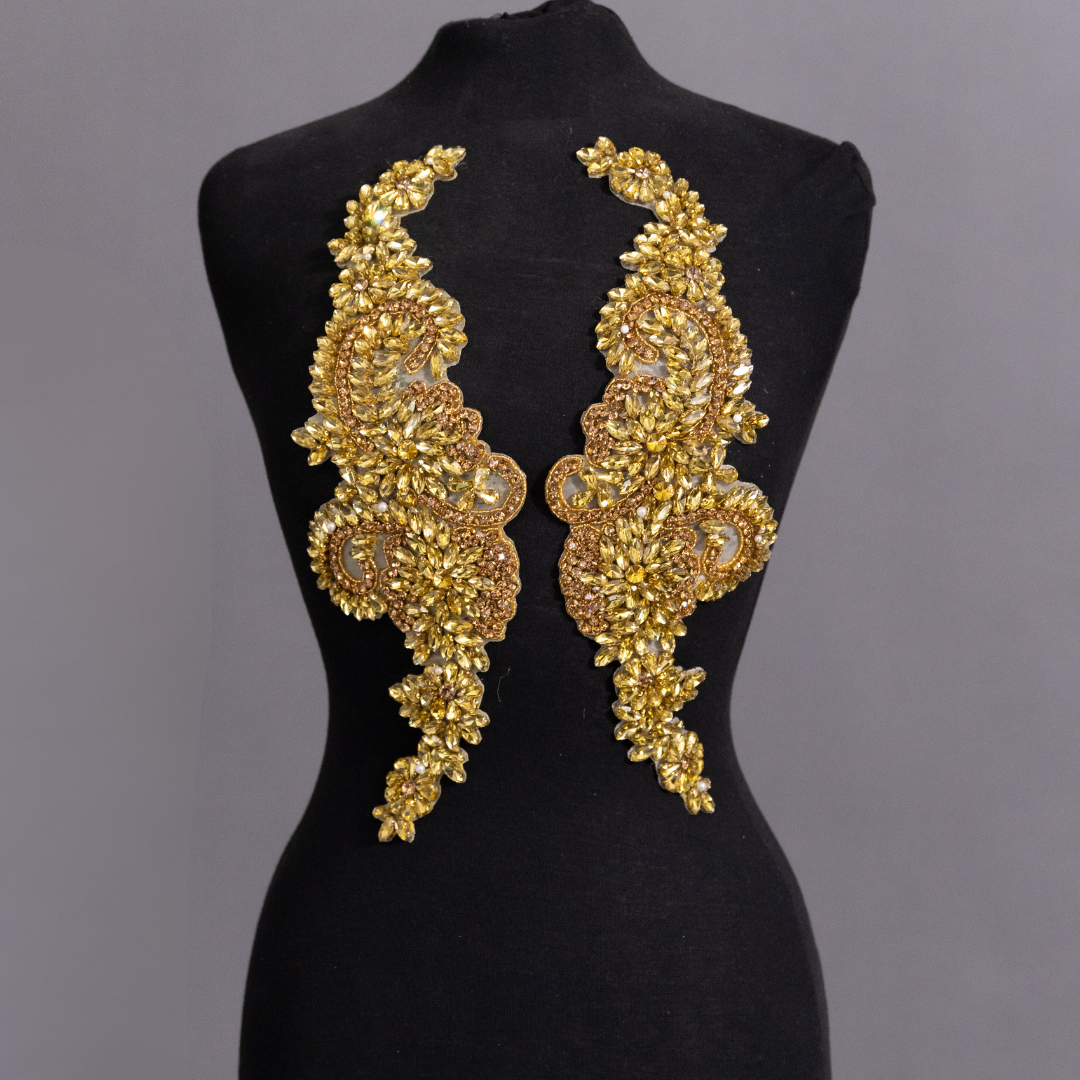 Iron on Rhinestone Pair Applique