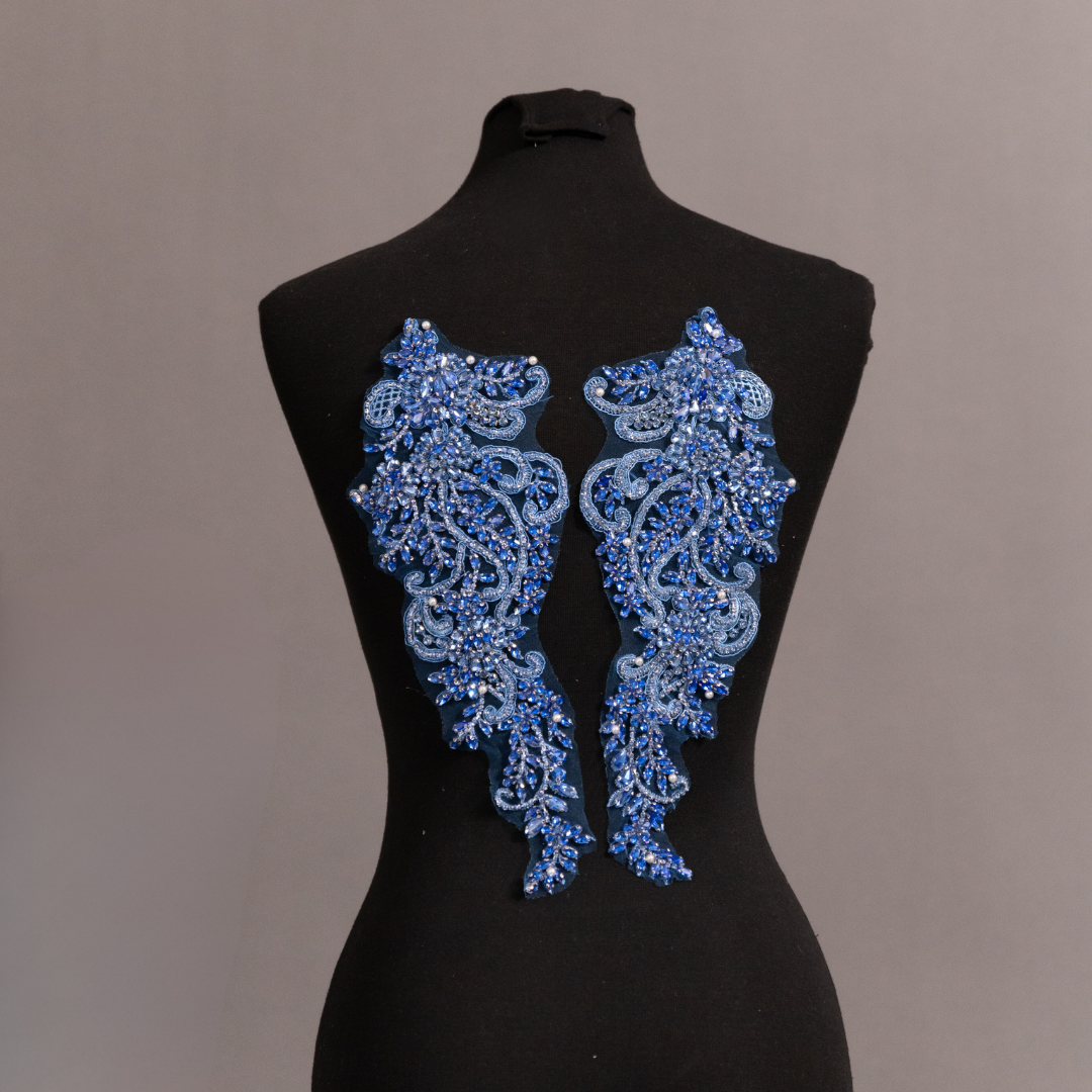 Kianna Rhinestone Lace Pair Applique