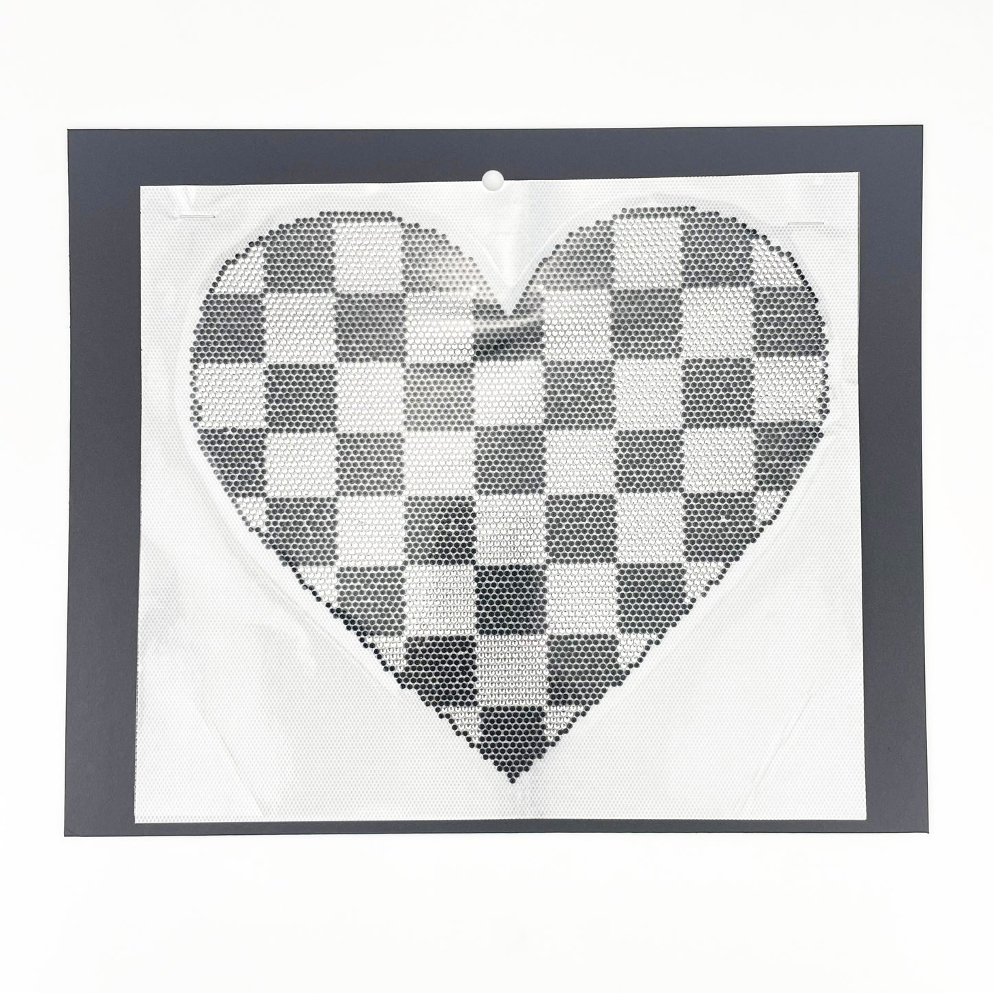 Race Flag Heart Rhinestone Transfer HT-148