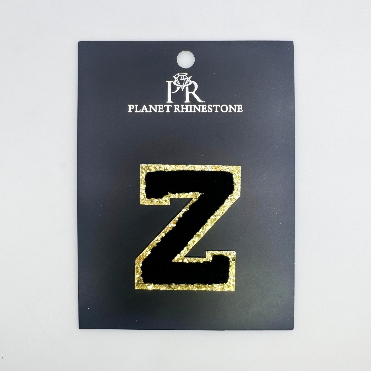 Black & Gold Hotfix Chenille Letters 2.8"
