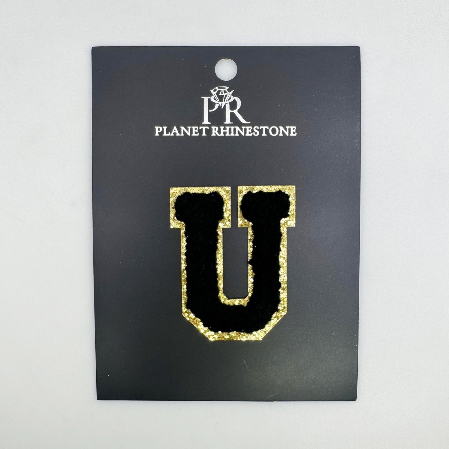 Black & Gold Hotfix Chenille Letters 2.8"