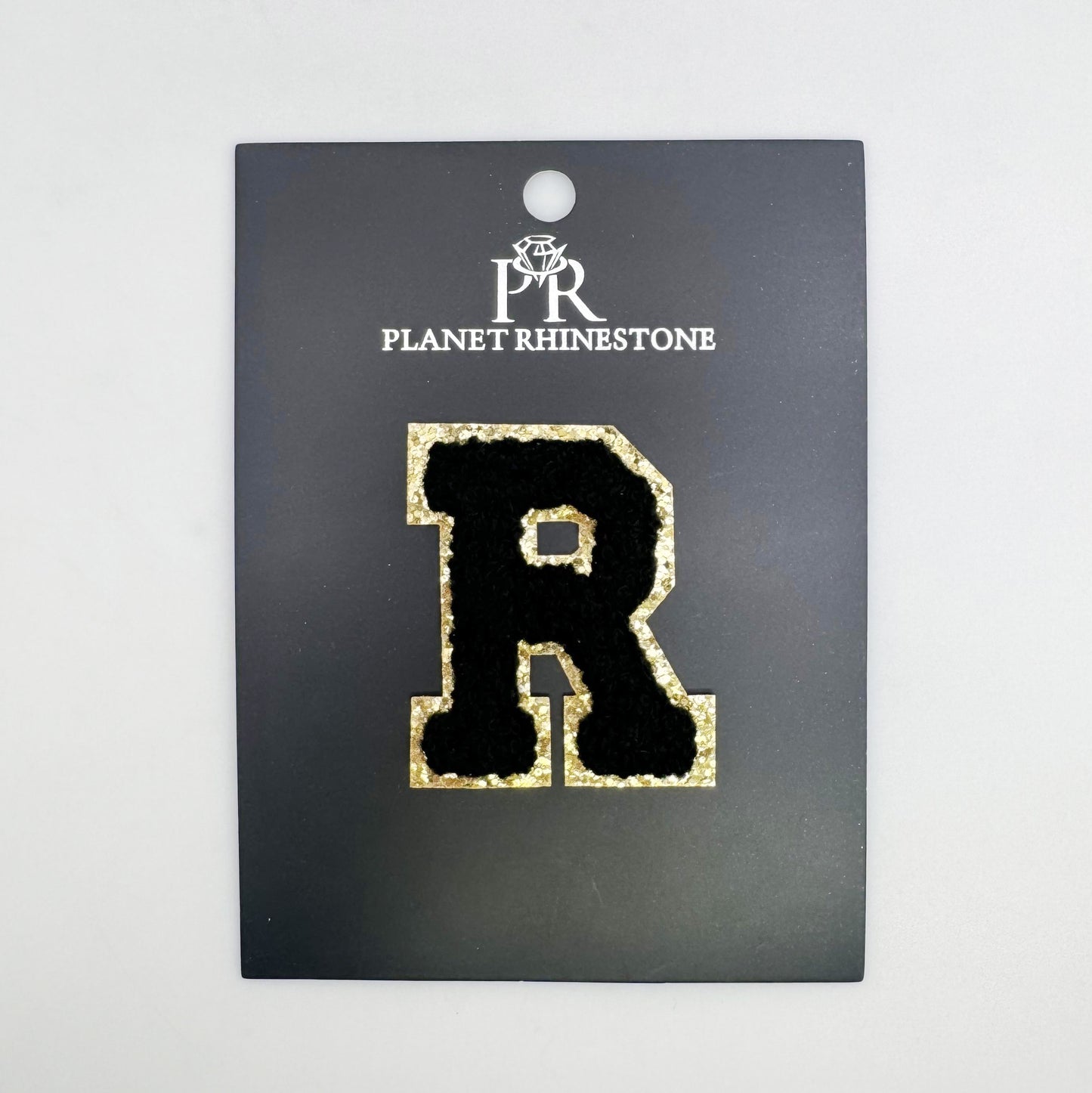 Black & Gold Hotfix Chenille Letters 2.8"
