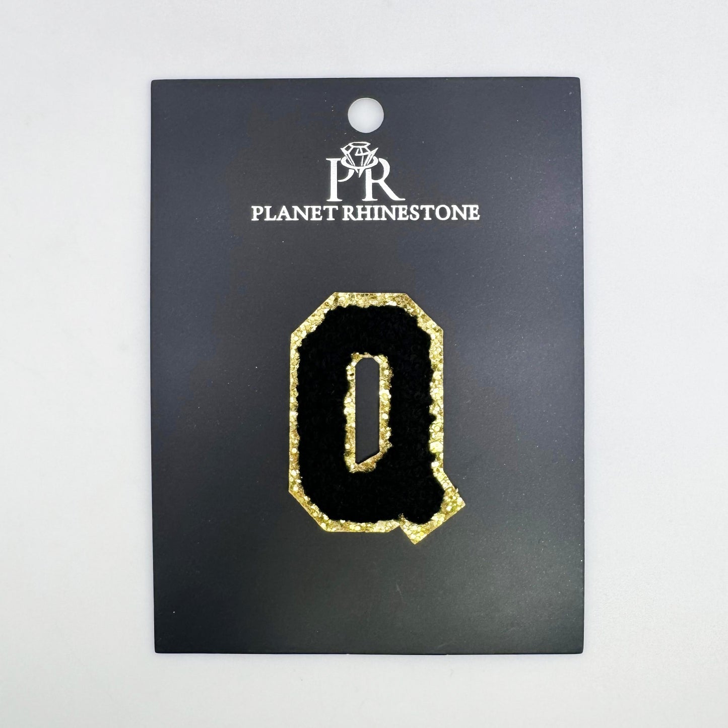 Black & Gold Hotfix Chenille Letters 2.8"