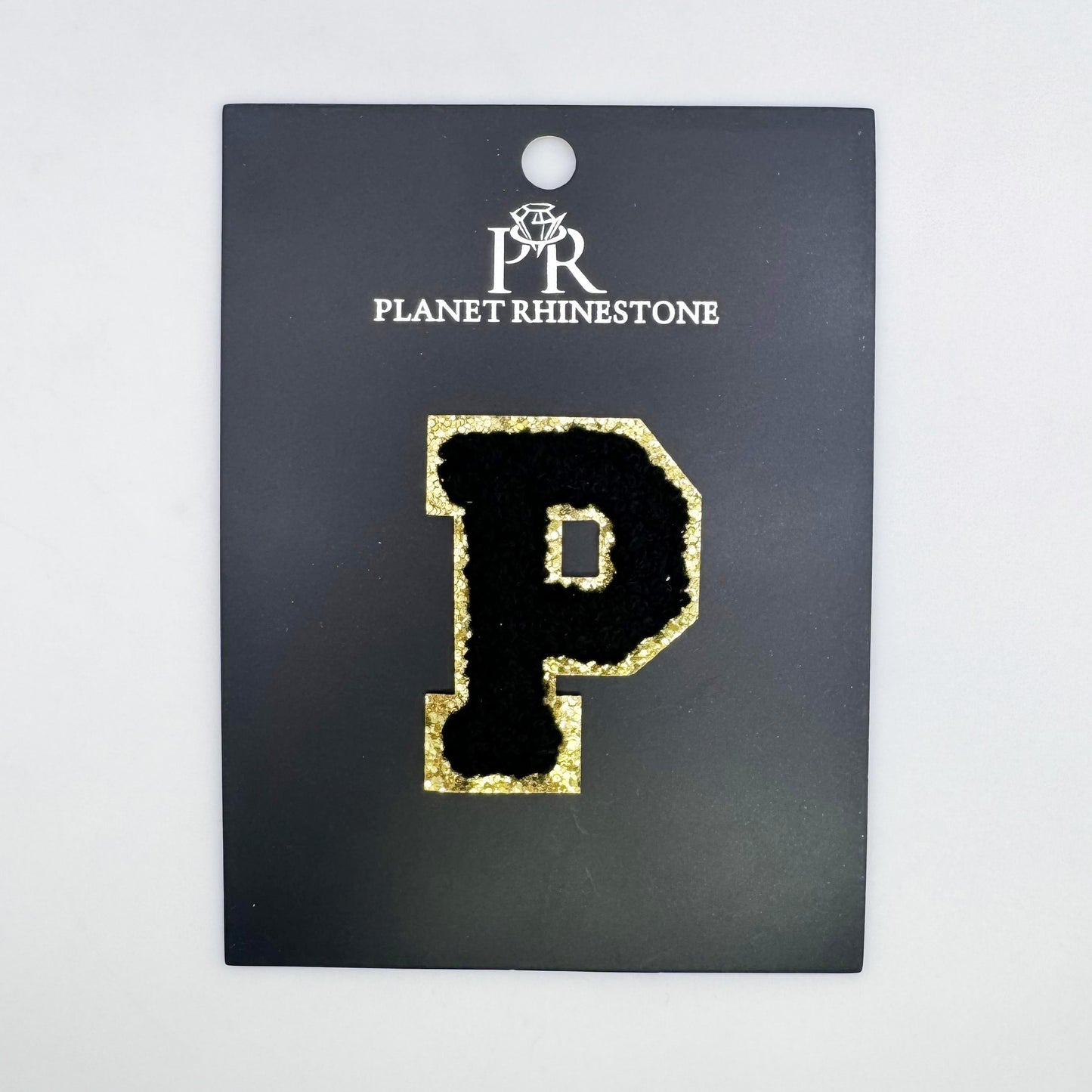 Black & Gold Hotfix Chenille Letters 2.8"