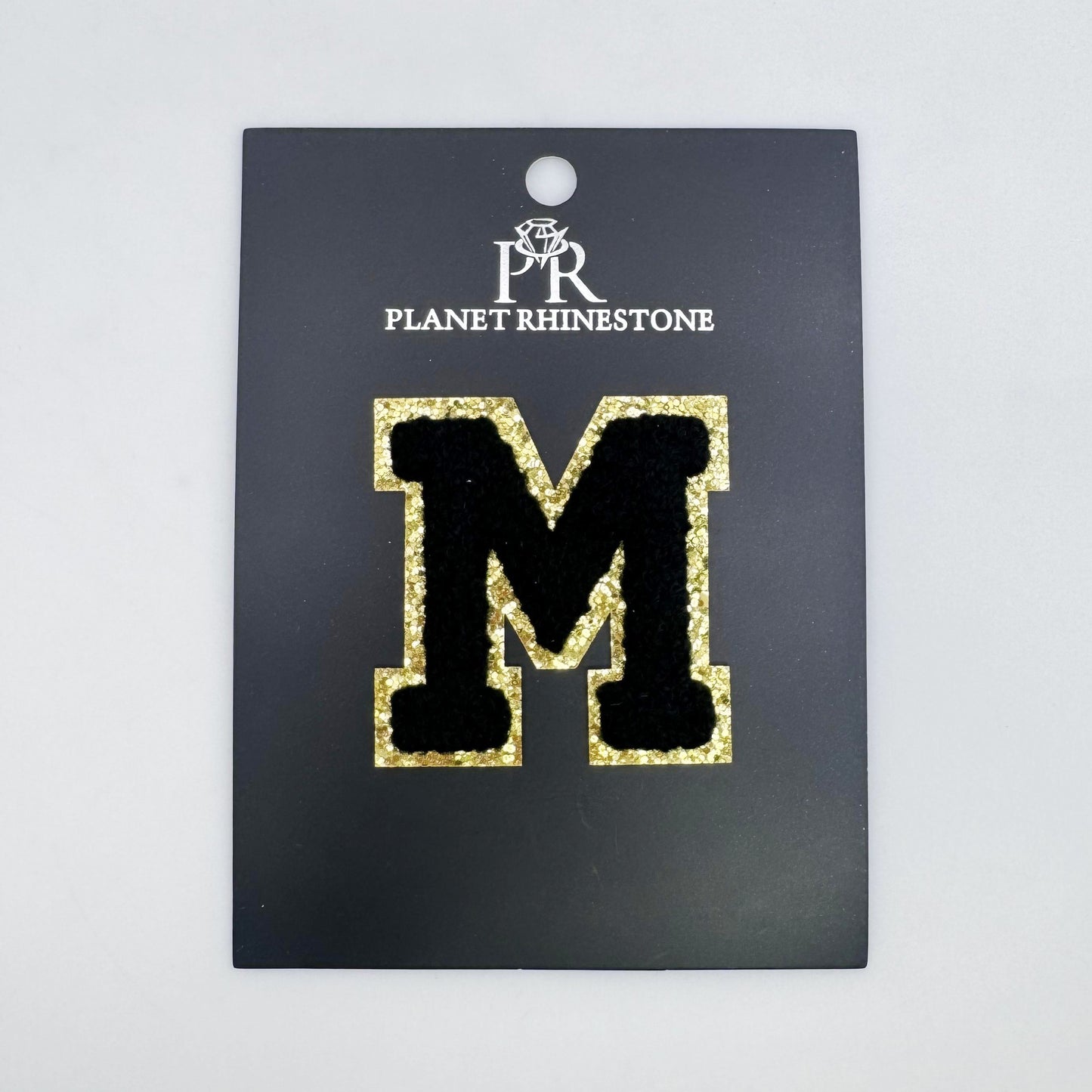 Black & Gold Hotfix Chenille Letters 2.8"