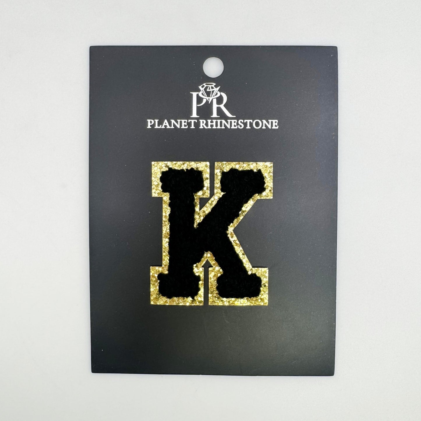 Black & Gold Hotfix Chenille Letters 2.8"