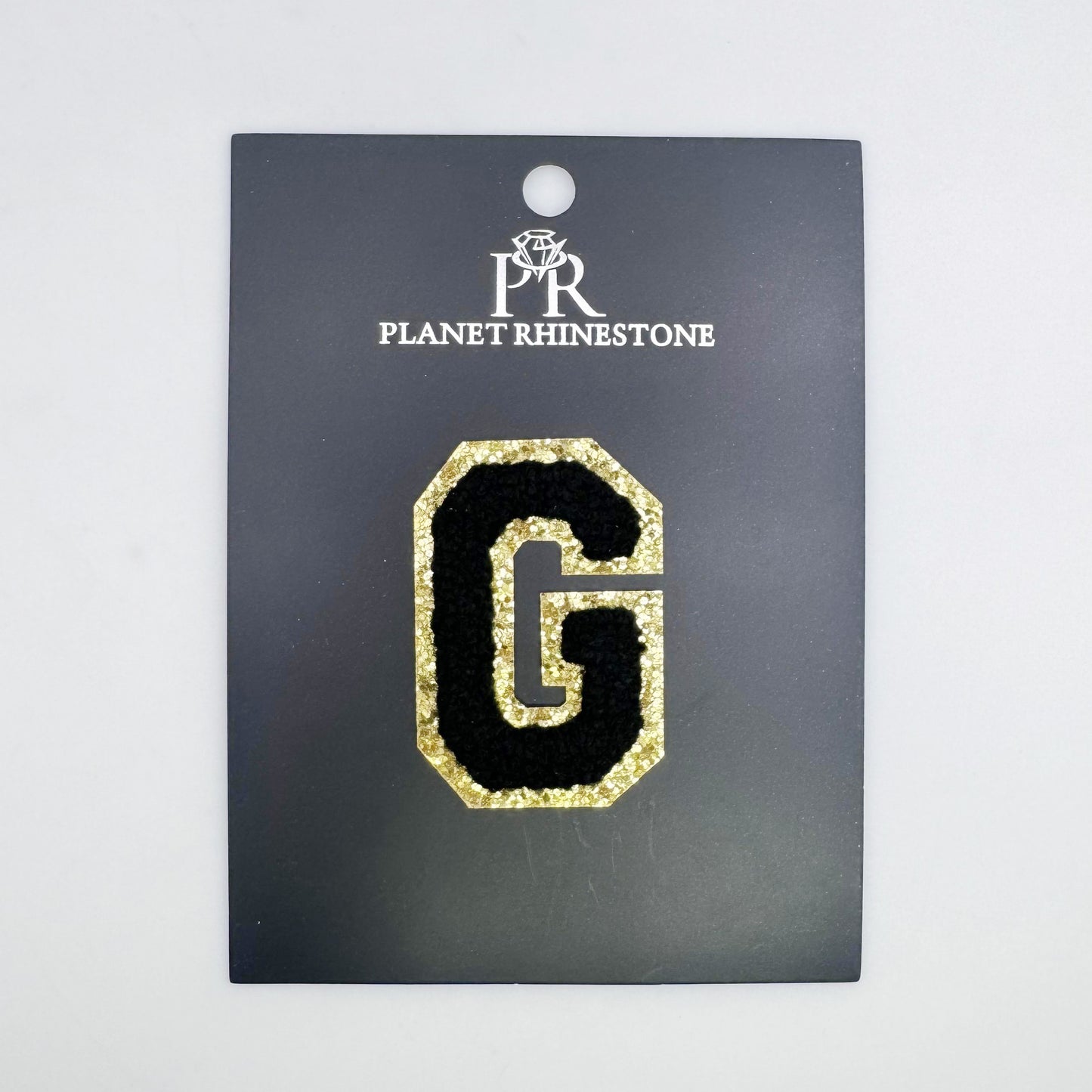 Black & Gold Hotfix Chenille Letters 2.8"