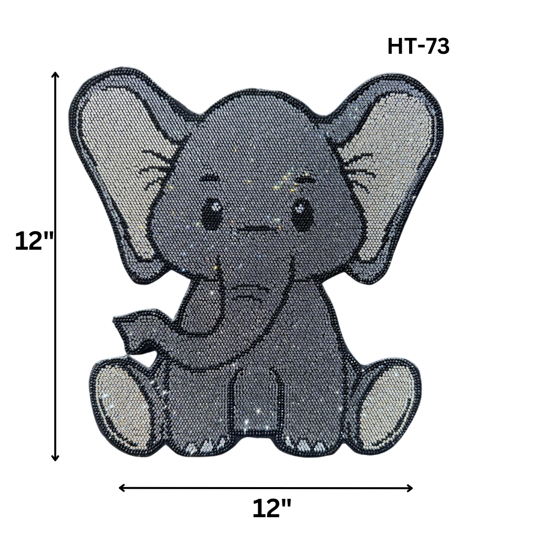 Elephant Rhinestone Hotfix Transfer