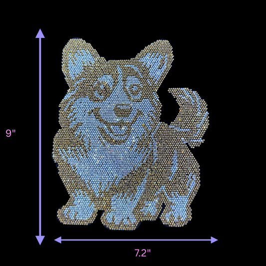 Rhinestone Corgi Hotfix Transfer