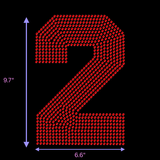 9.5" Hotfix Rhinestone Jersey Numbers