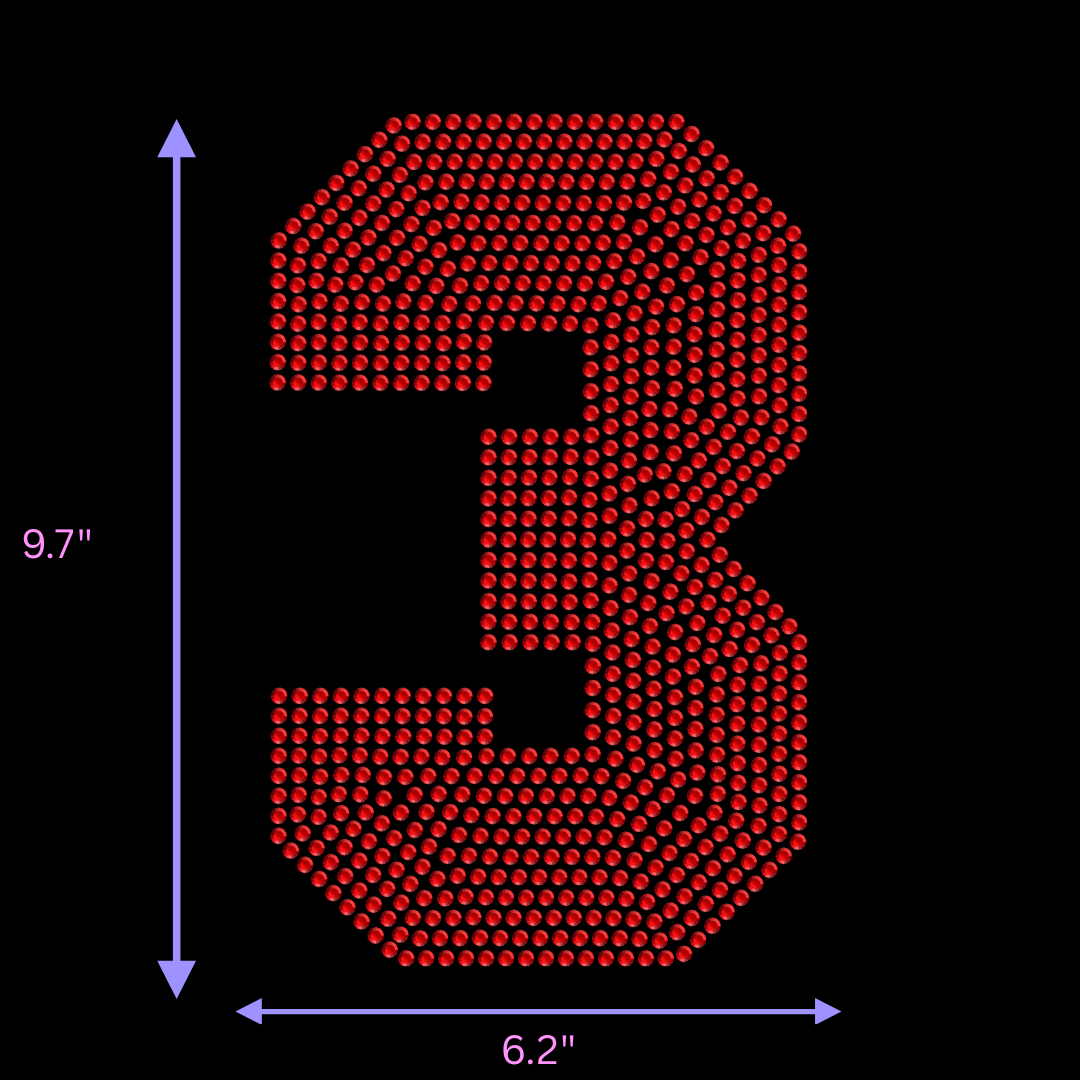 9.5" Hotfix Rhinestone Jersey Numbers