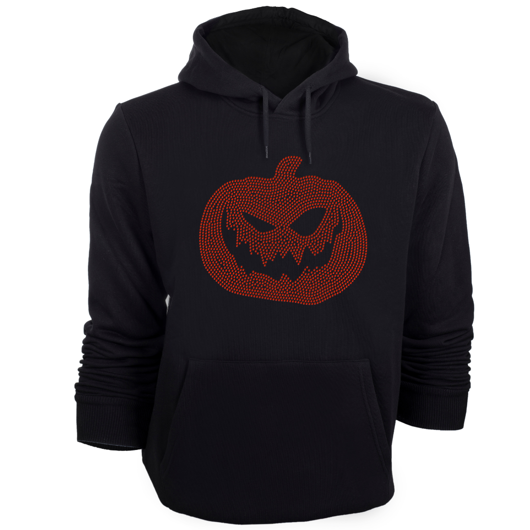 Angry Jack-O'-Lantern Rhinestone Transfer – 9" x 8"