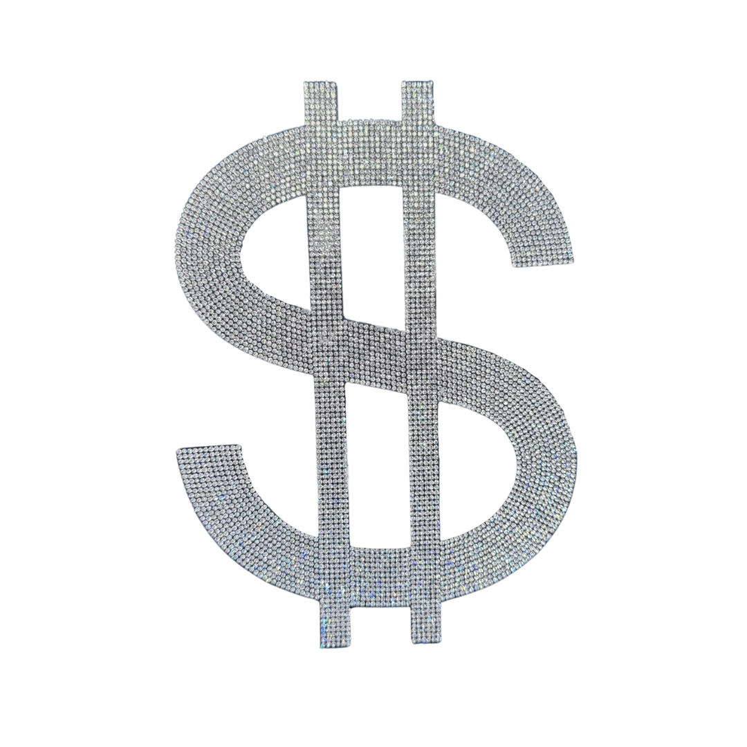 Dollar Sign Rhinestone Applique BG-77