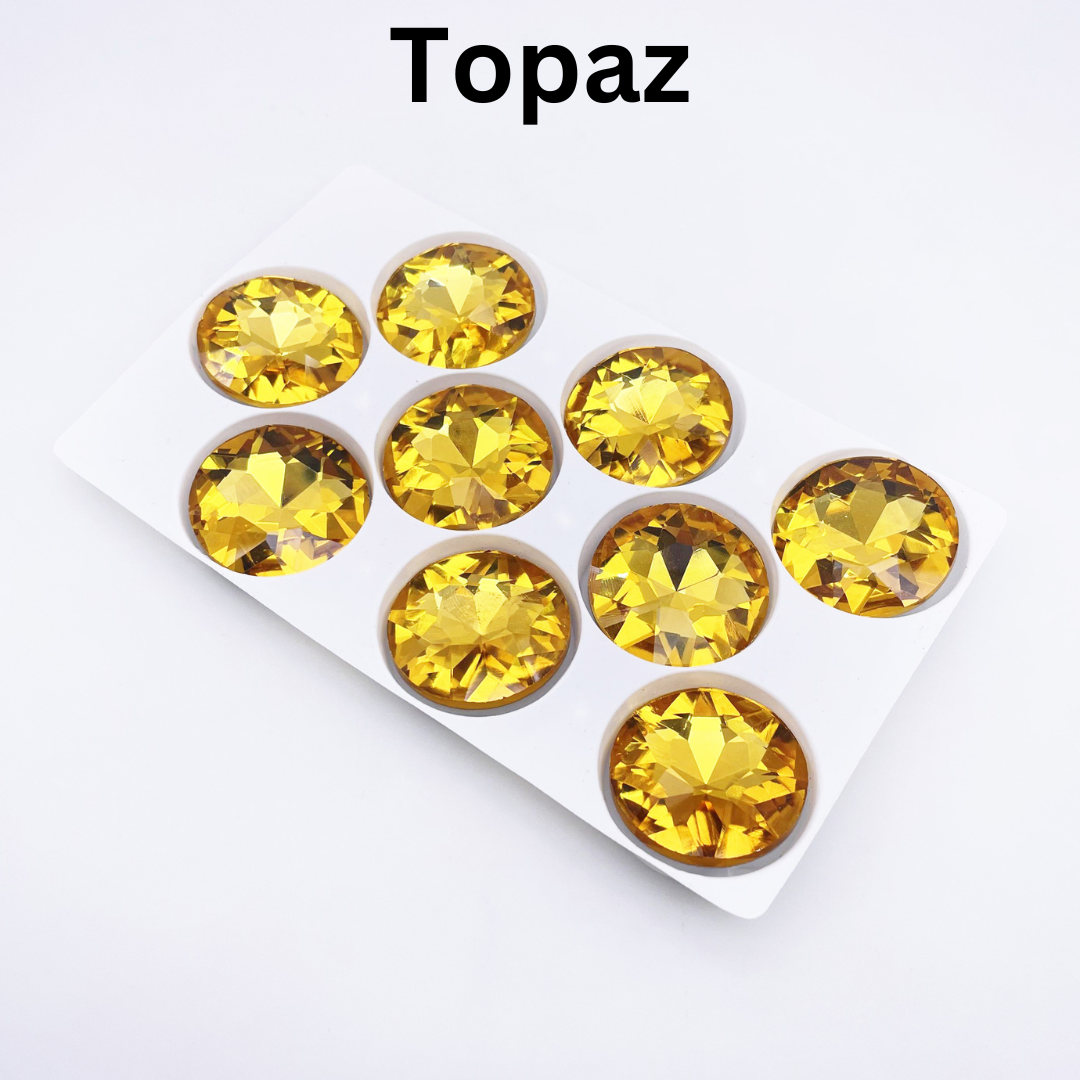 Round | 27*27mm | Pointed Back Rhinestones