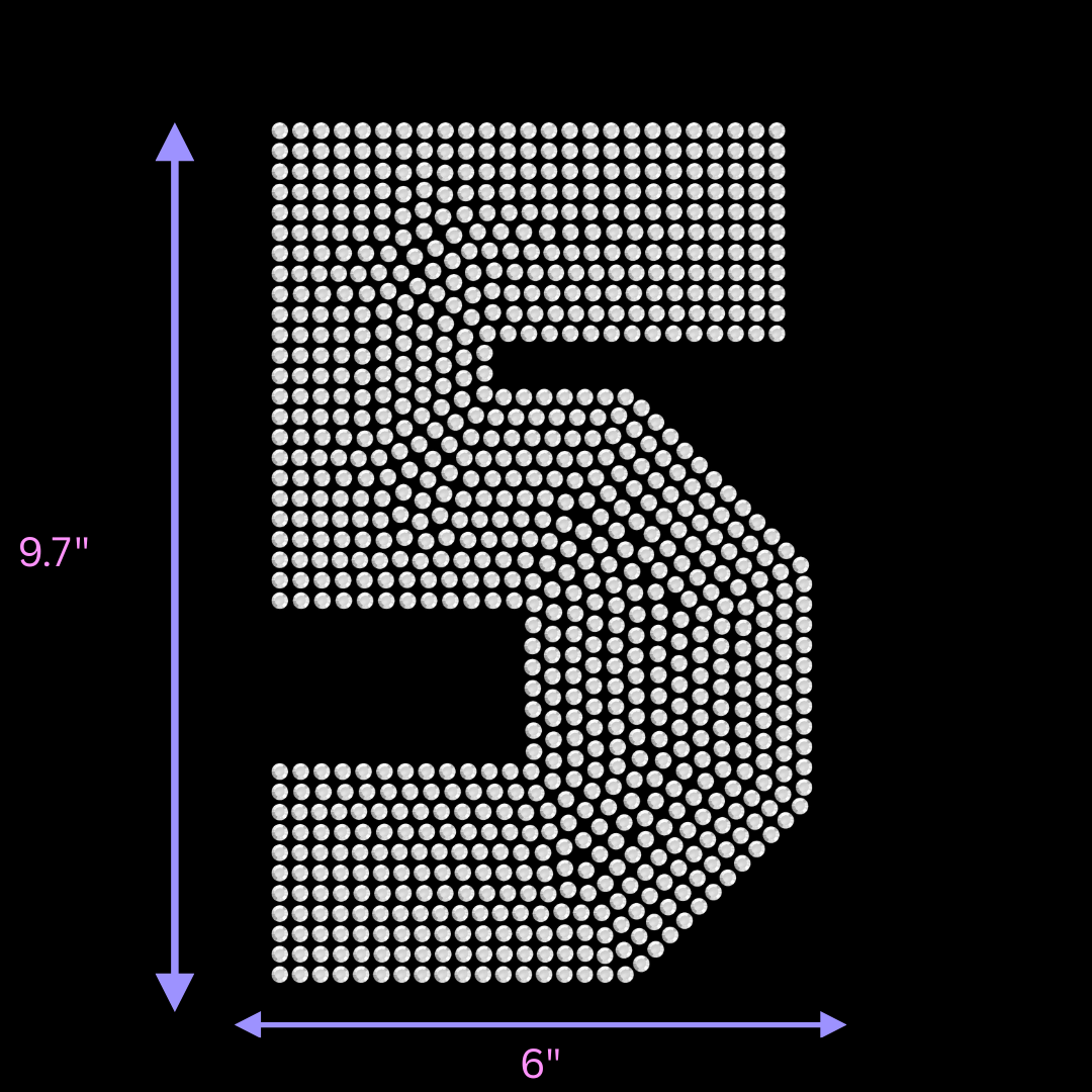 9.5" Hotfix Rhinestone Jersey Numbers