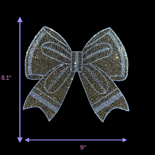 Rhinestone Football Bow Transfer