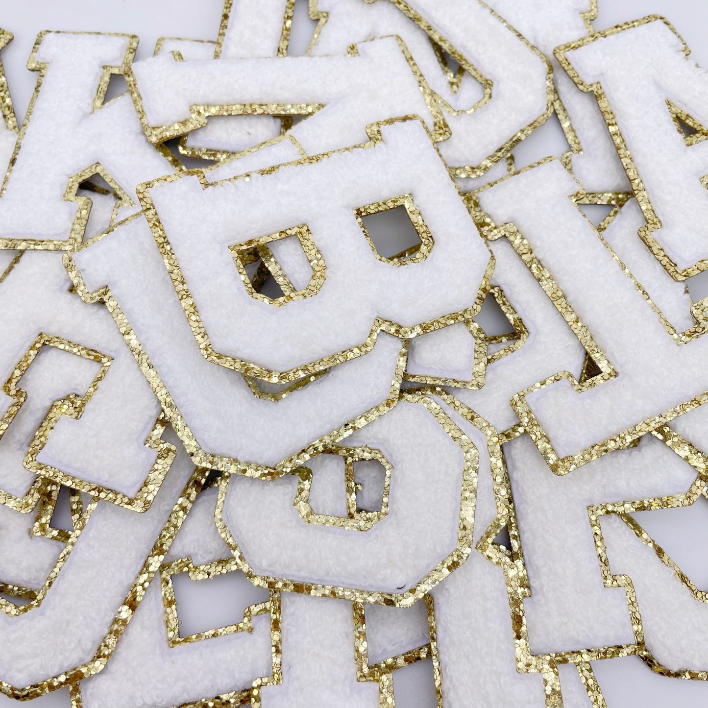 White Hotfix Chenille Letters 2.8"