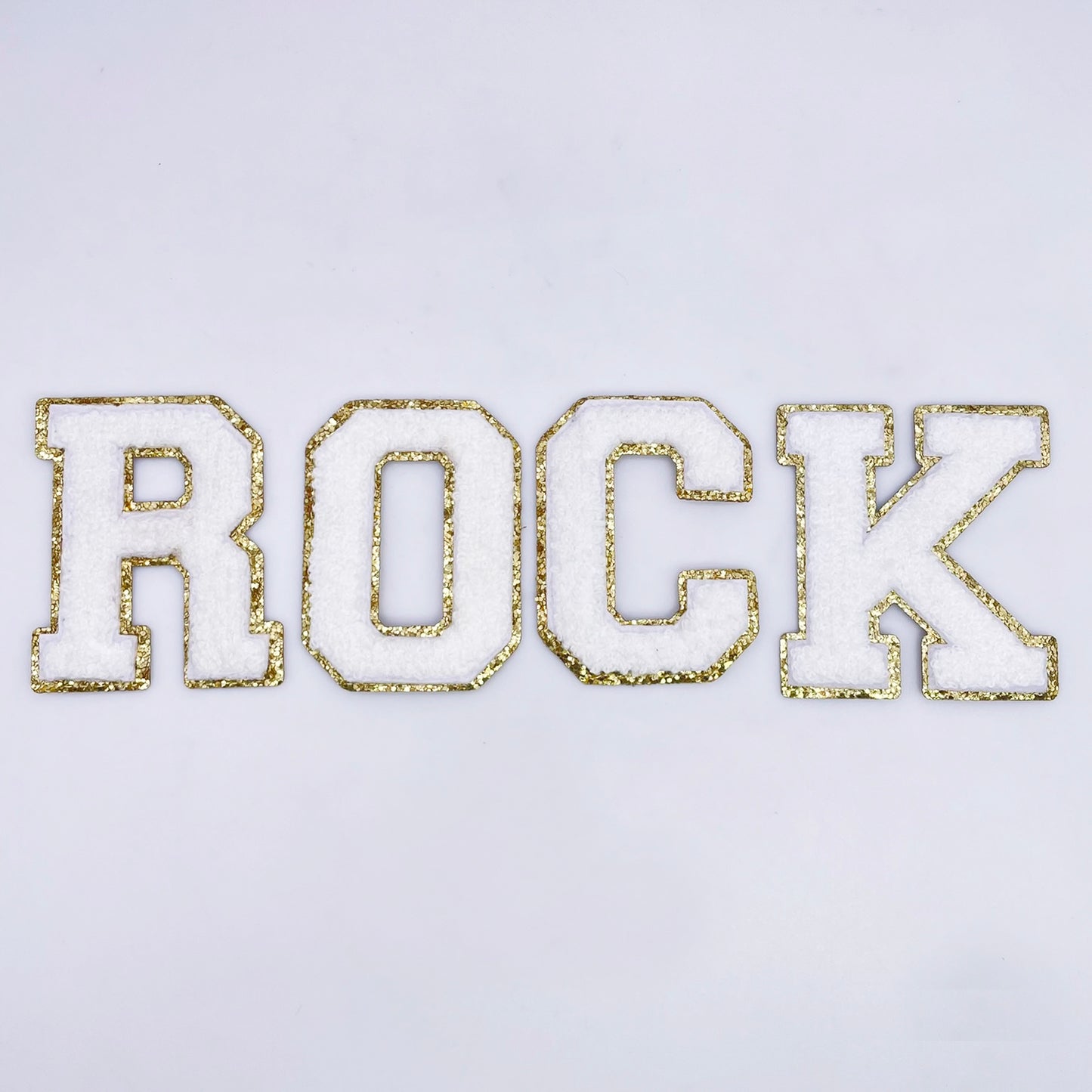 White Hotfix Chenille Letters 2.8"