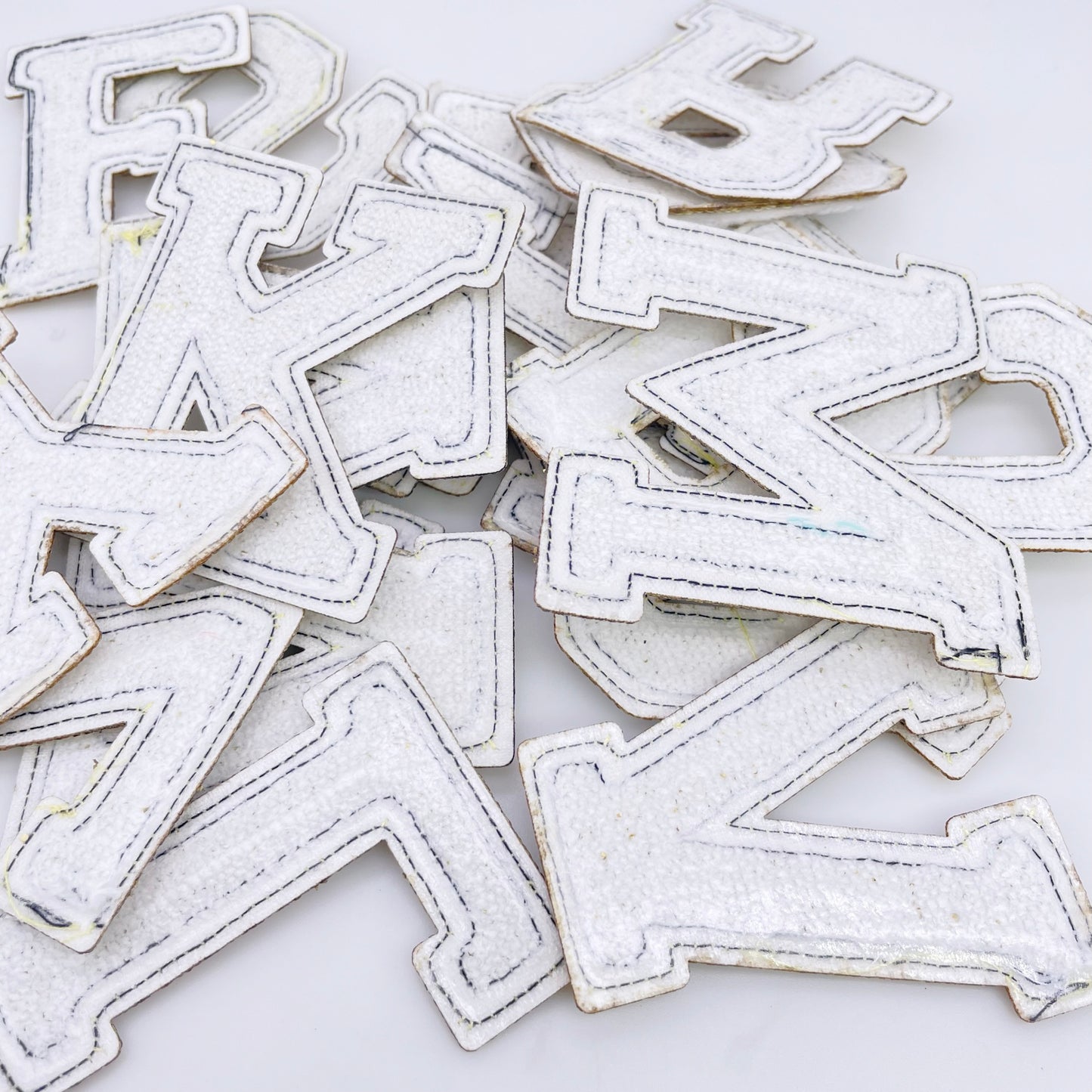 White Hotfix Chenille Letters 2.8"