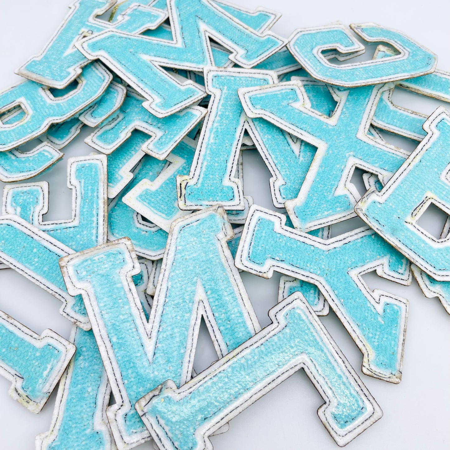 Turquoise Hotfix Chenille Letters 2.8"