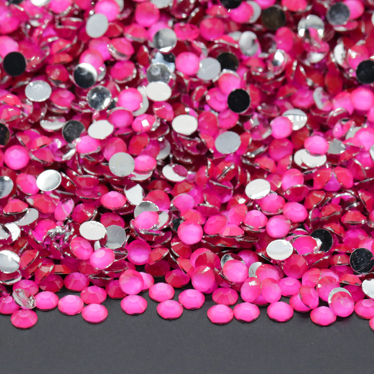 Neon Rose Resin Rhinestones