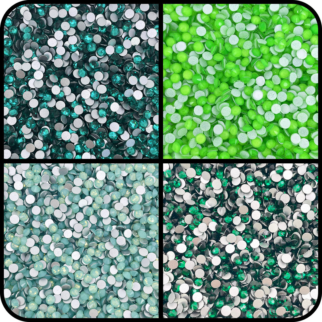SS20 Green Glass Rhinestone Bundle
