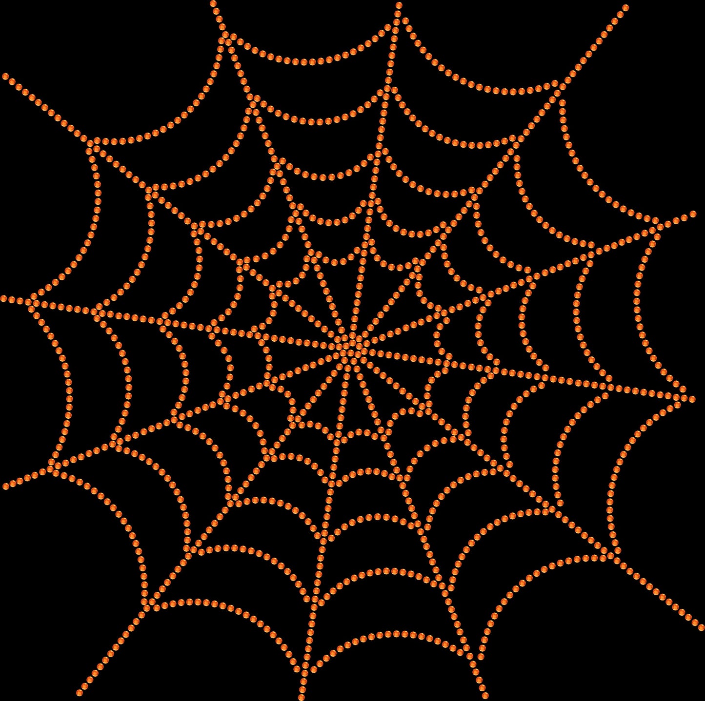 Spider Web Rhinestone Transfer – 11" Halloween Iron-On
