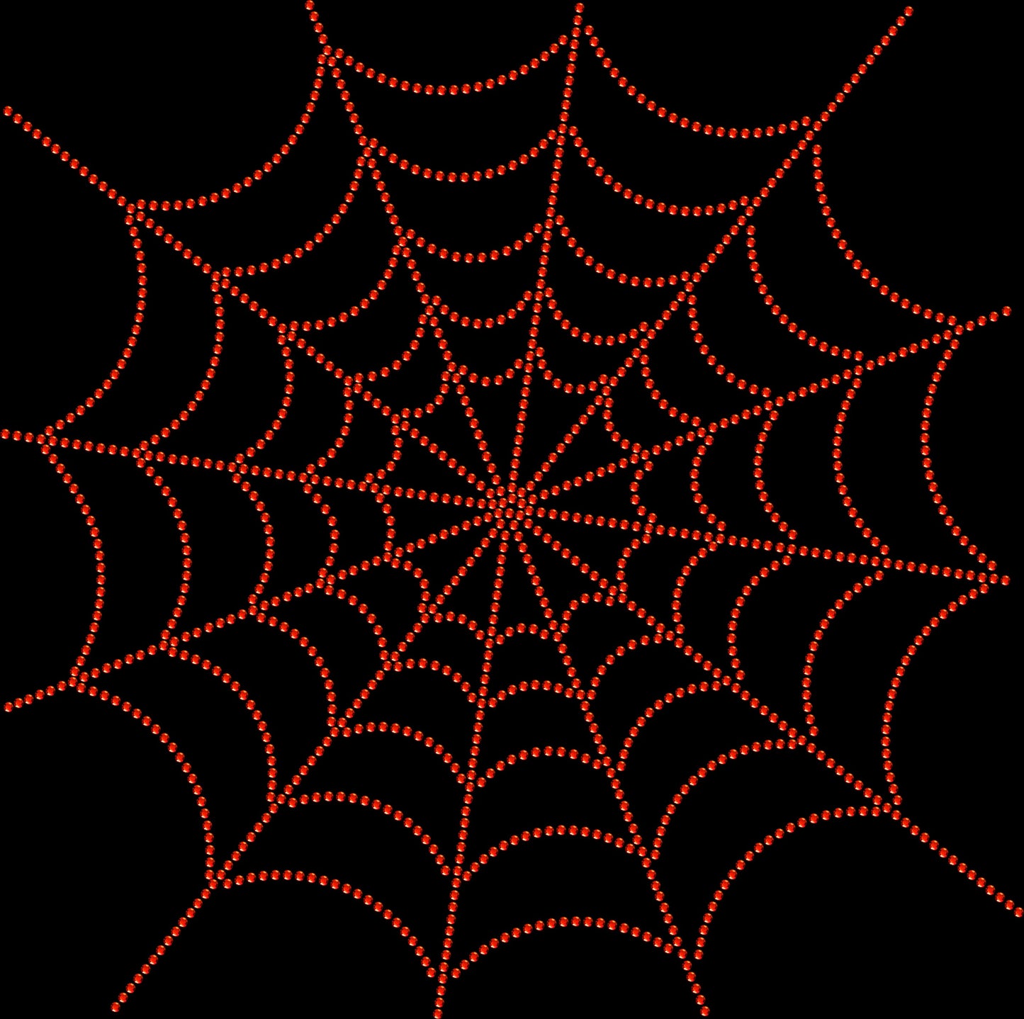 Spider Web Rhinestone Transfer – 11" Halloween Iron-On