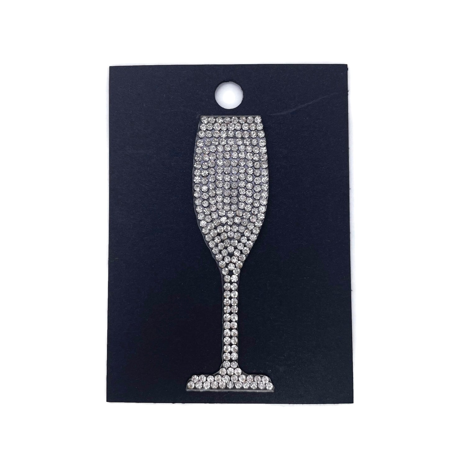 Champagne Glass Hotfix Applique