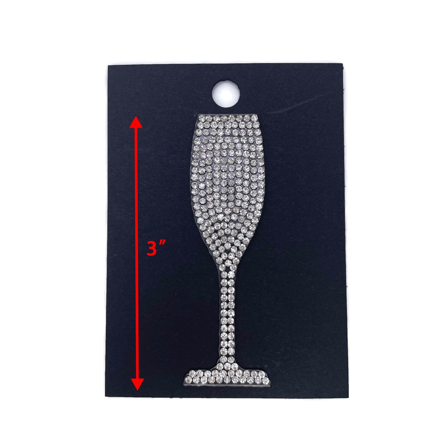 Champagne Glass Hotfix Applique
