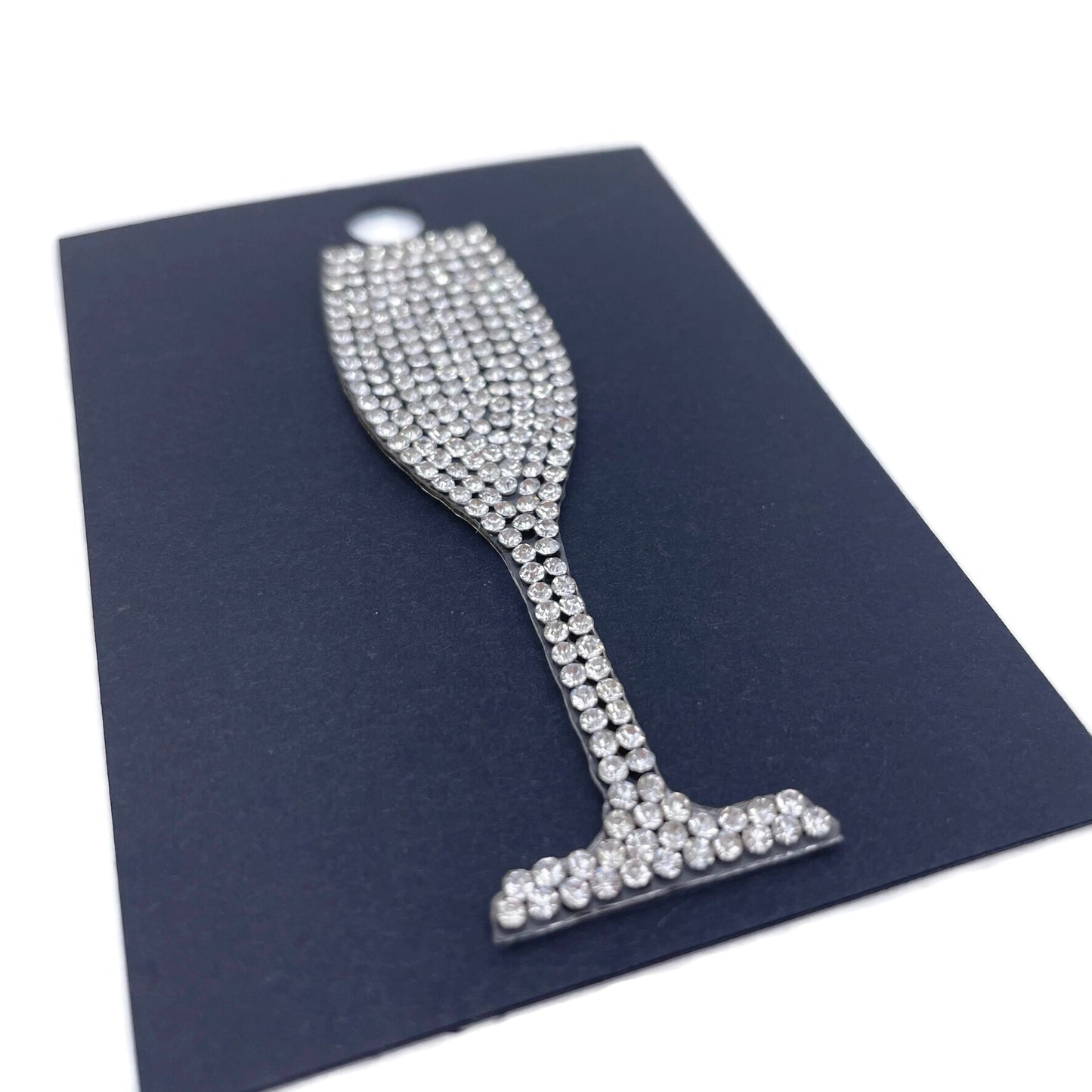Champagne Glass Hotfix Applique