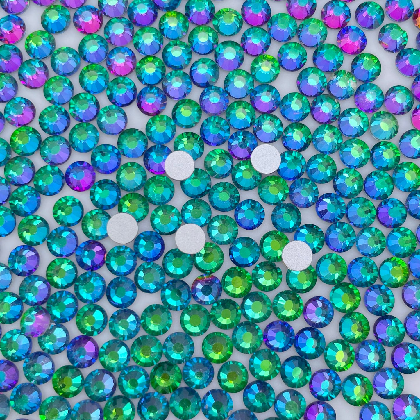 Green Rainbow Glass Rhinestones