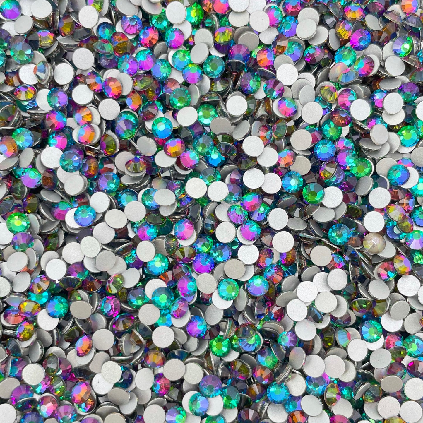 Green Rainbow Glass Rhinestones