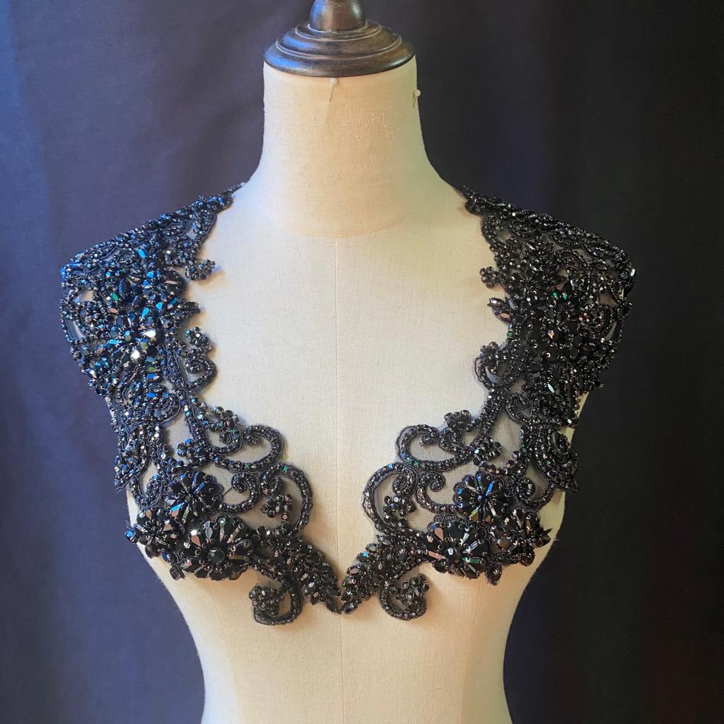 Large Rhinestone Lace Applique
