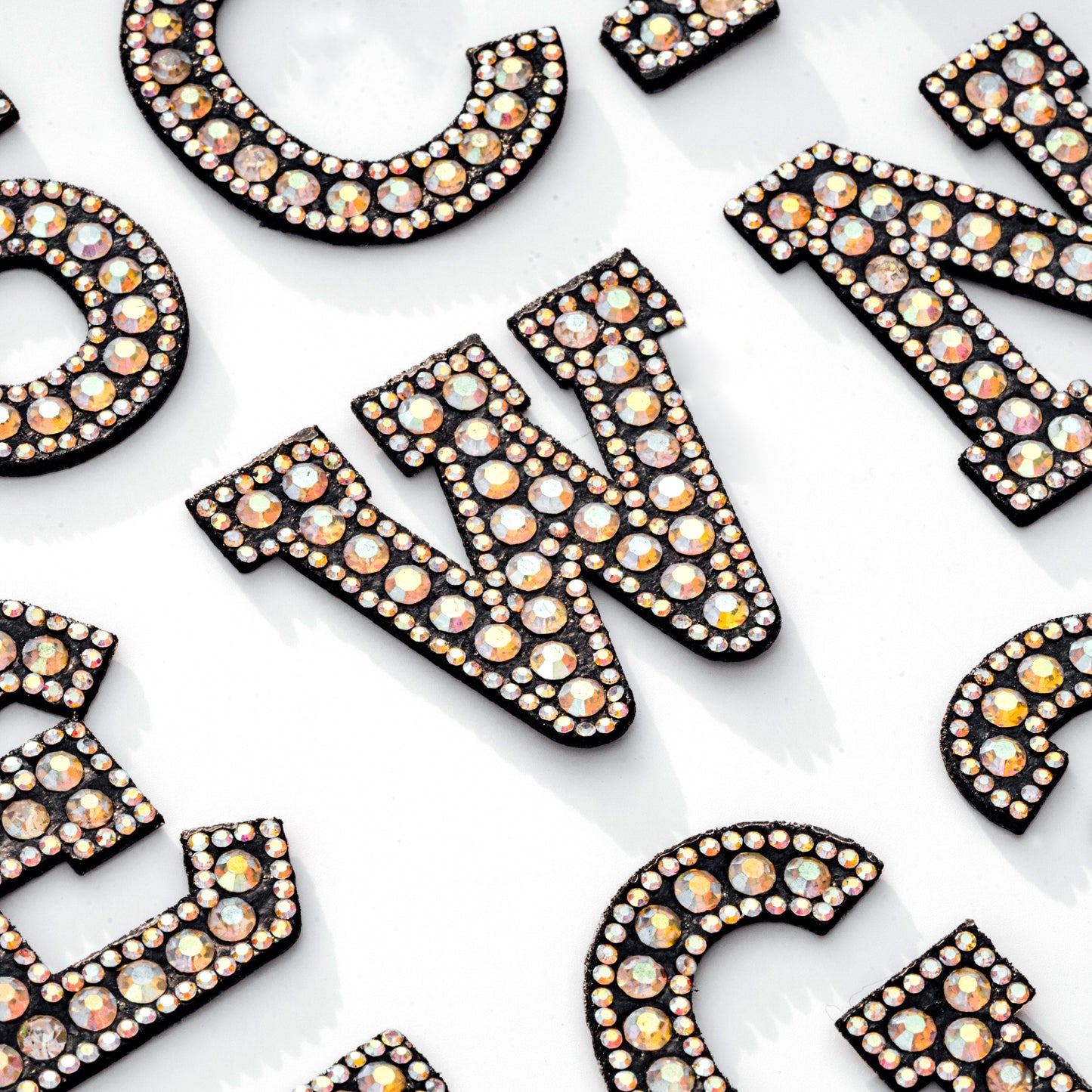 2" AB Iron On Rhinestone Letters & Numbers | L-1
