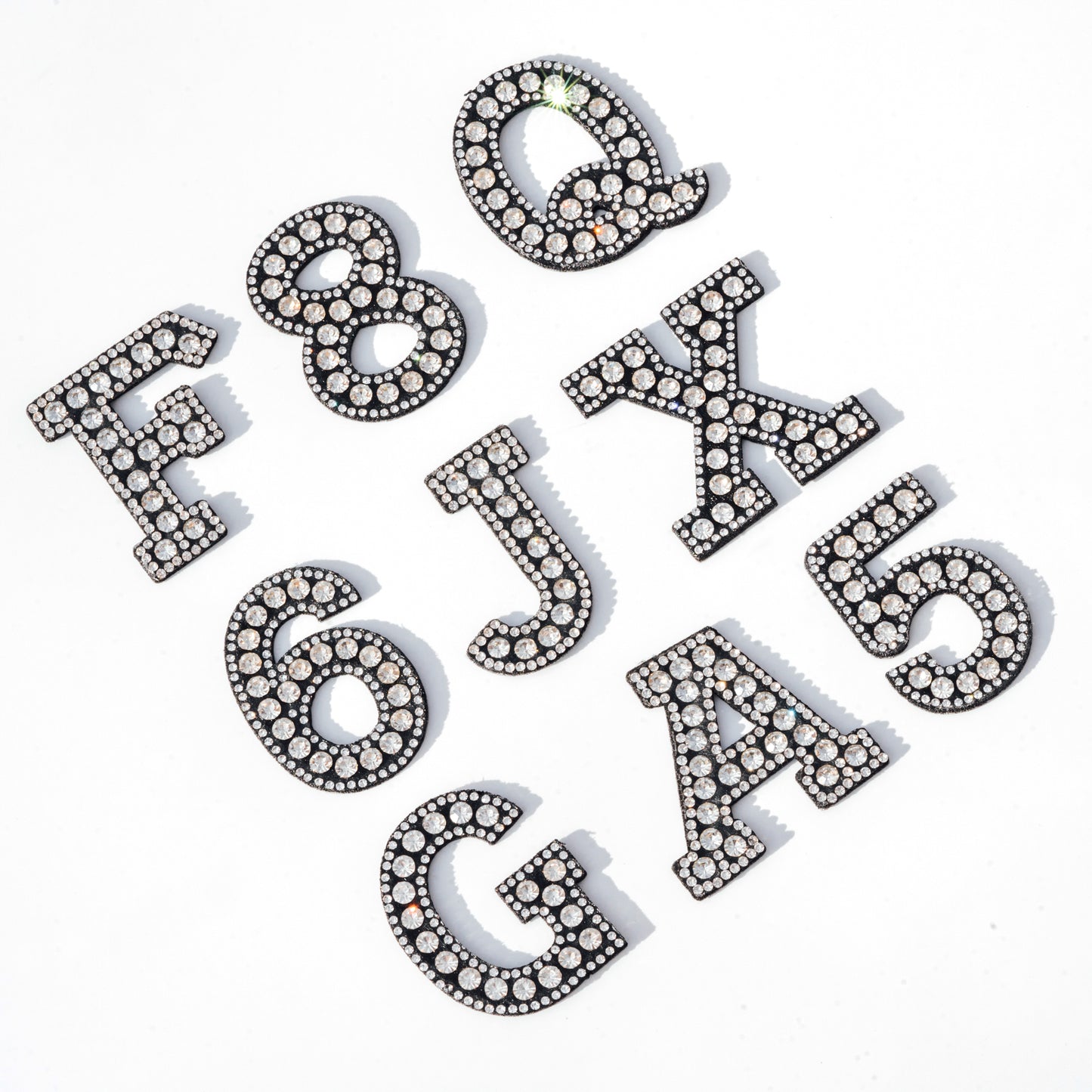 2" Crystal Iron On Rhinestone Letters & Numbers | L-1