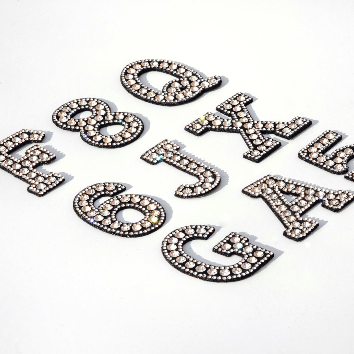 2" Crystal Iron On Rhinestone Letters & Numbers | L-1