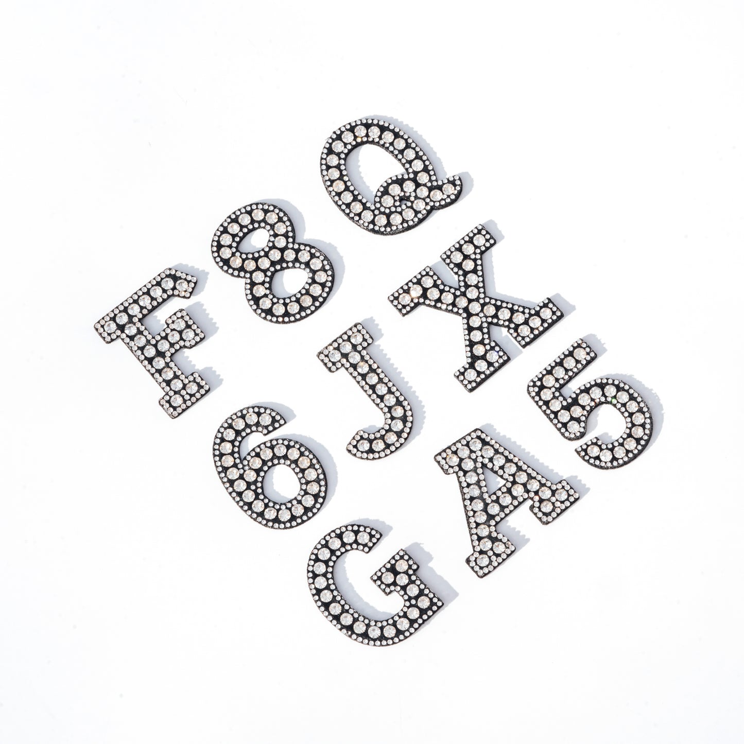 2" Crystal Iron On Rhinestone Letters & Numbers | L-1