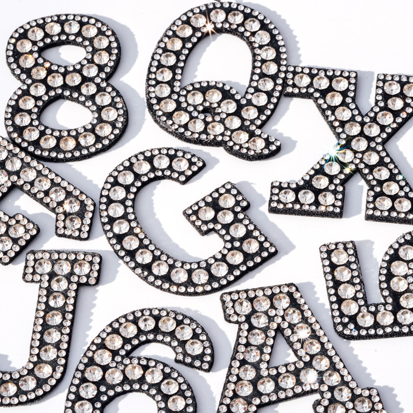 2" Crystal Iron On Rhinestone Letters & Numbers | L-1