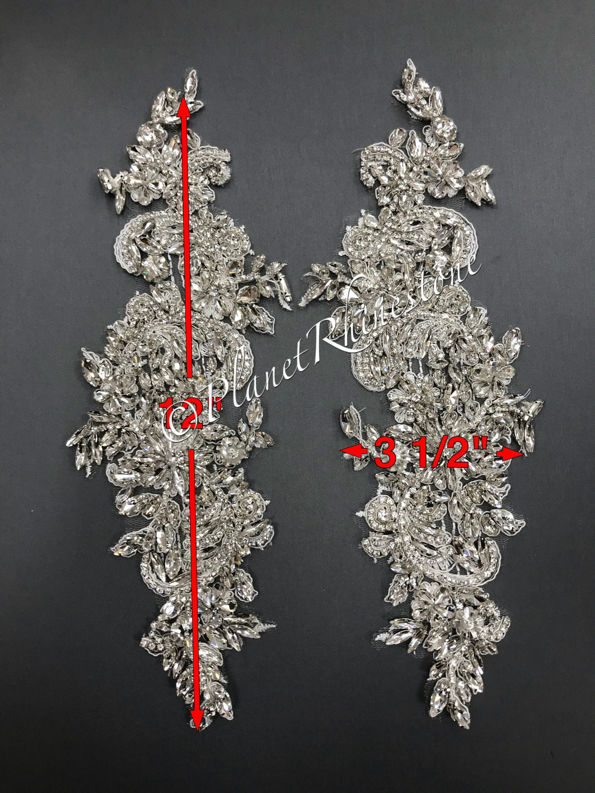 Crystal Lace Applique Pair