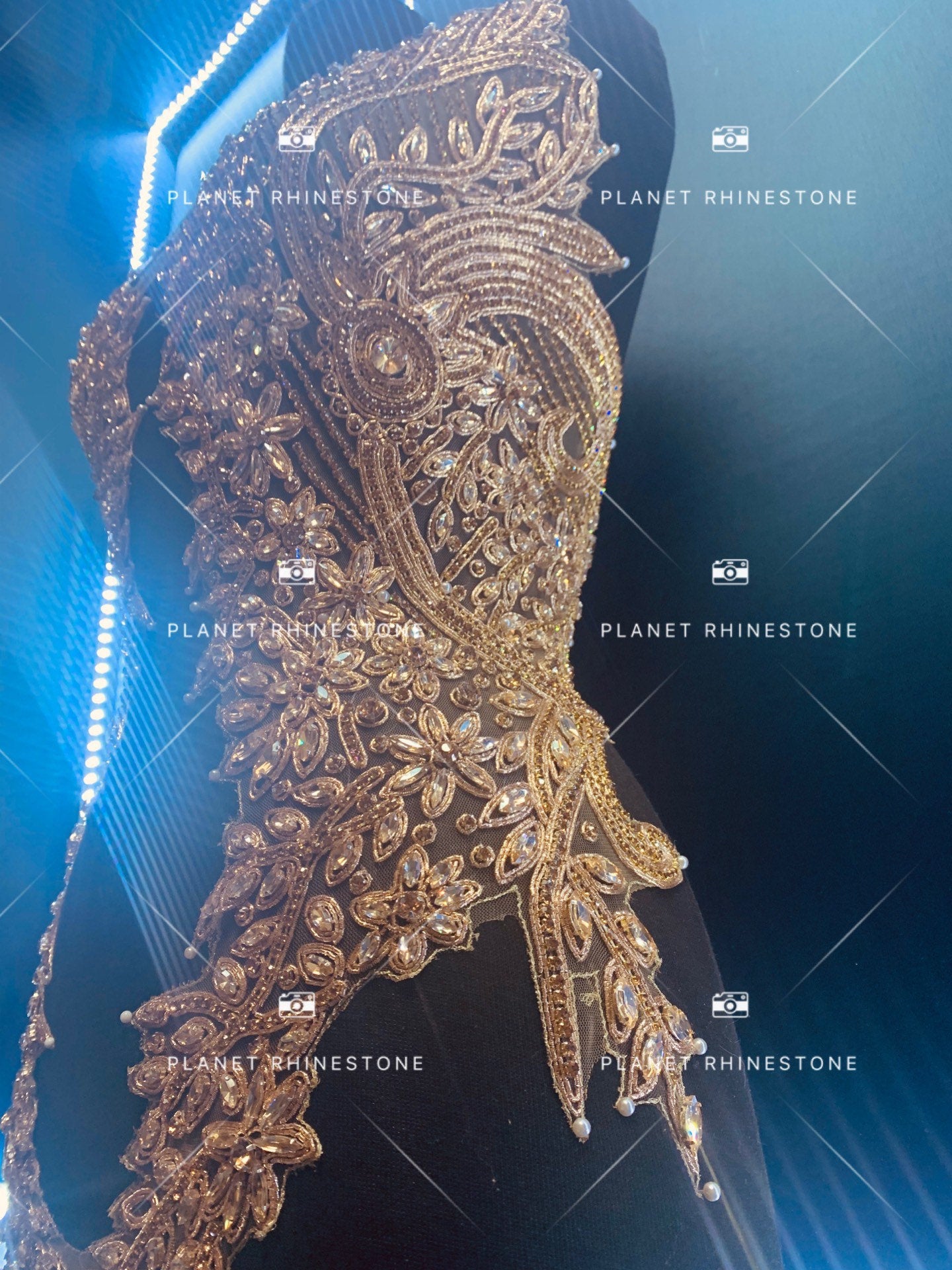 Bella Rhinestone Bodice gold