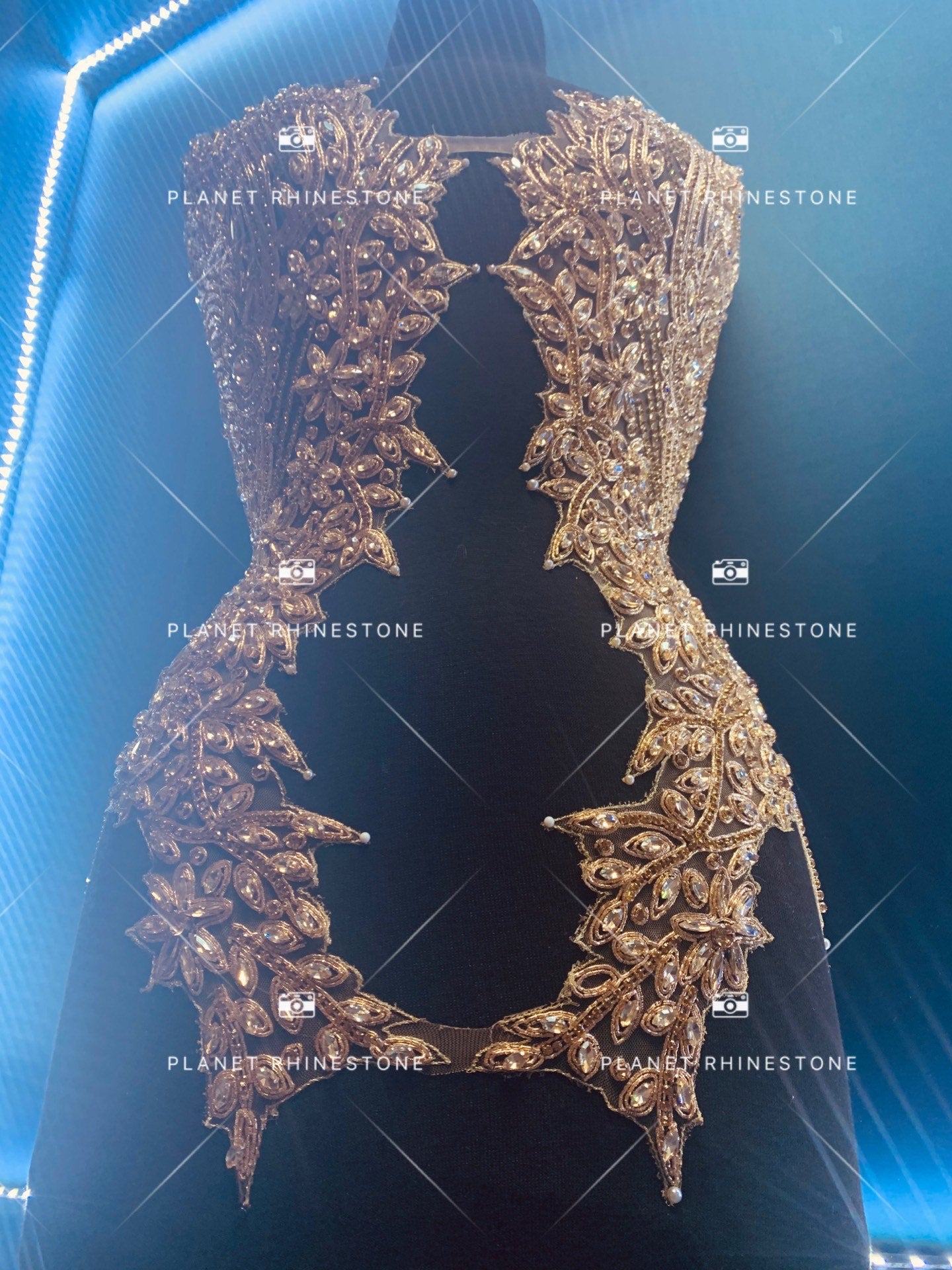 Bella Rhinestone Bodice gold