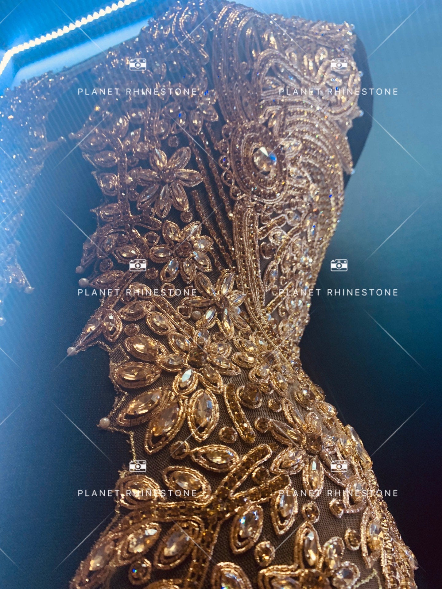 Bella Rhinestone Bodice gold