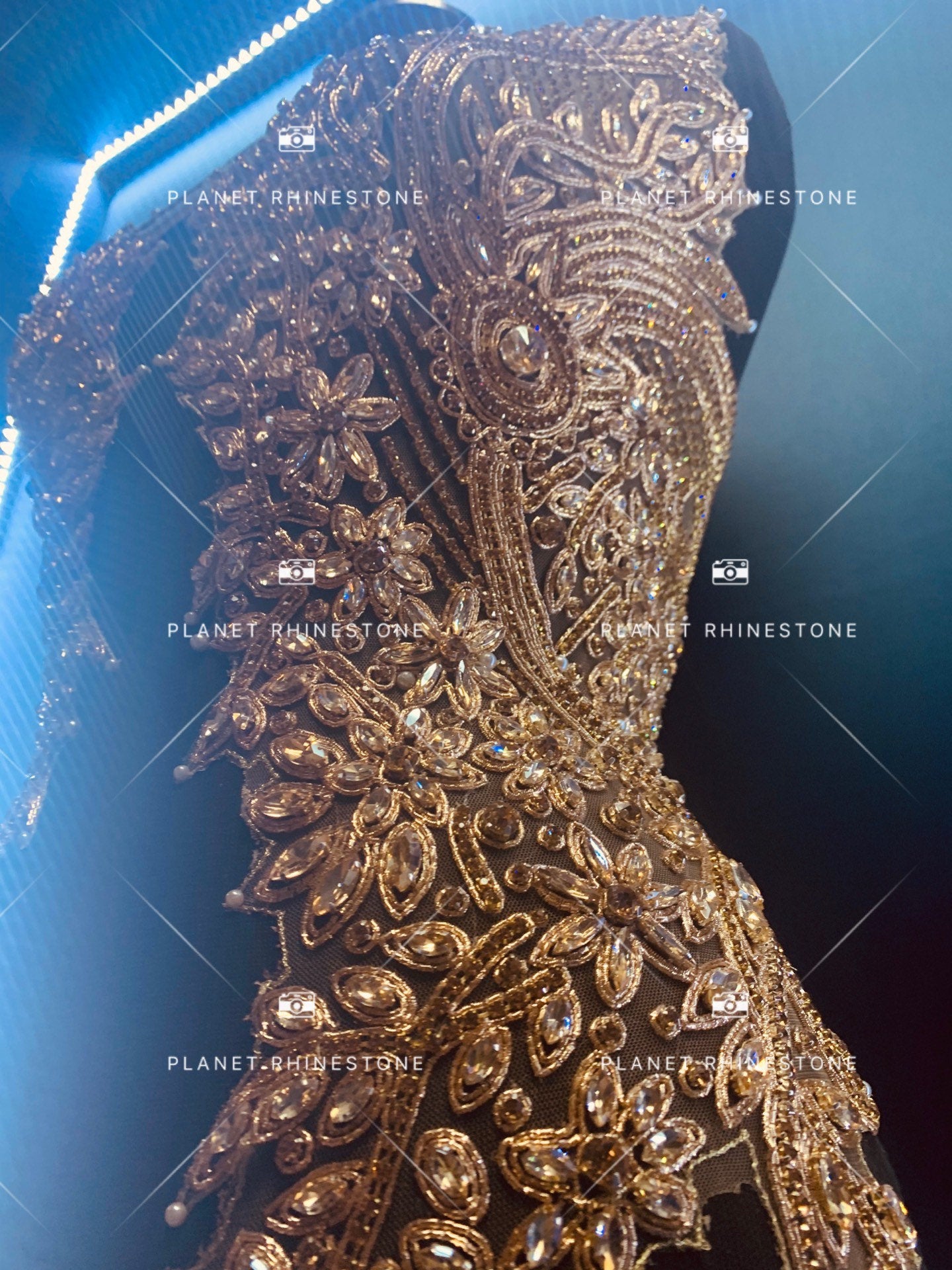 Bella Rhinestone Bodice gold