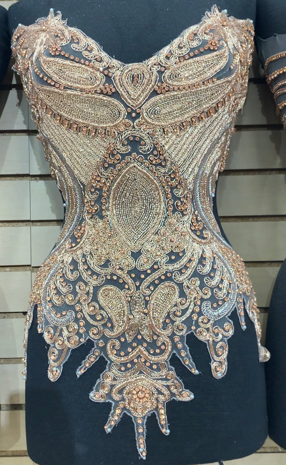 Dana Rose Gold Rhinestone Bodice