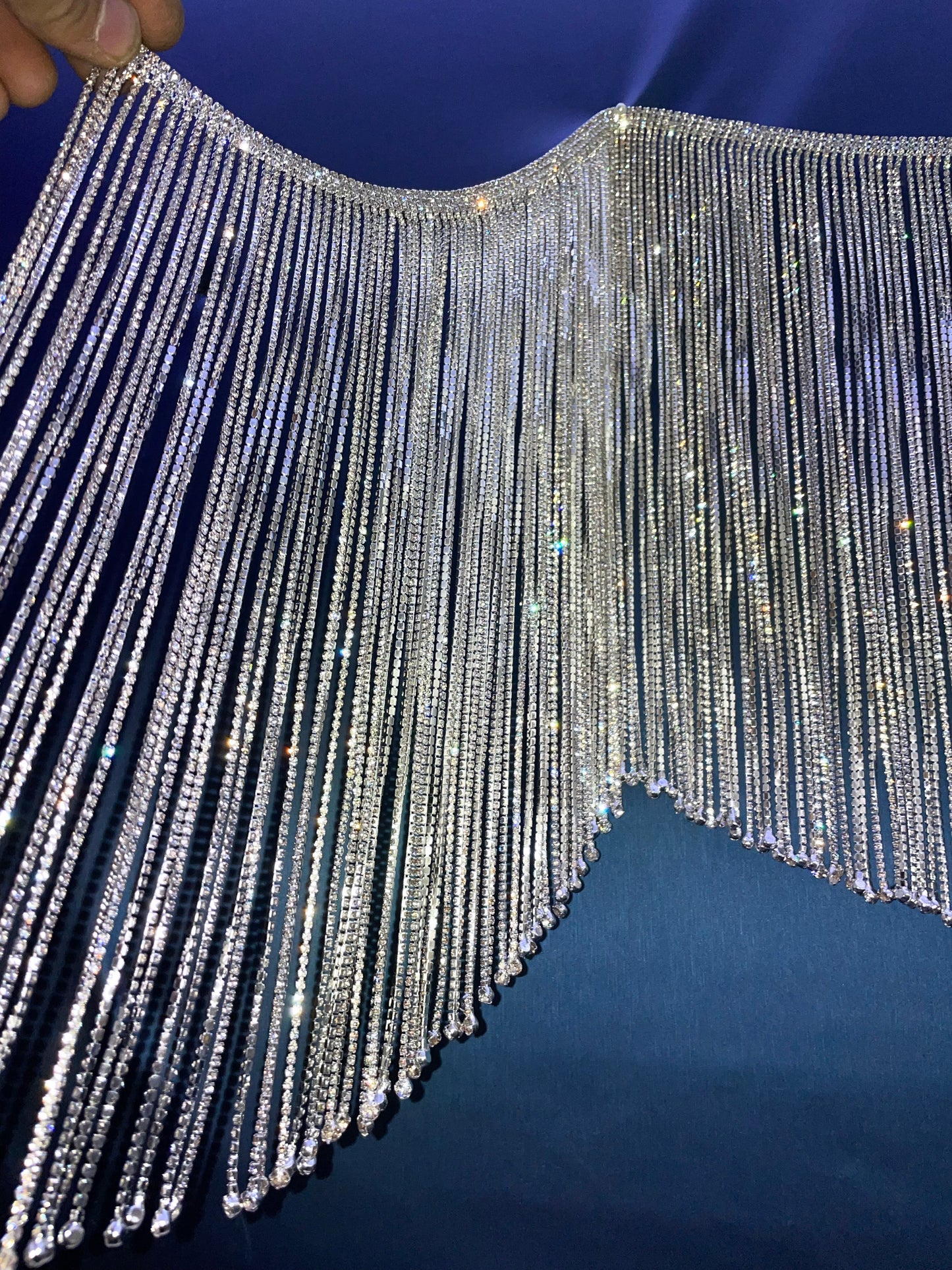12" Rhinestone Fringe - 1 Yard