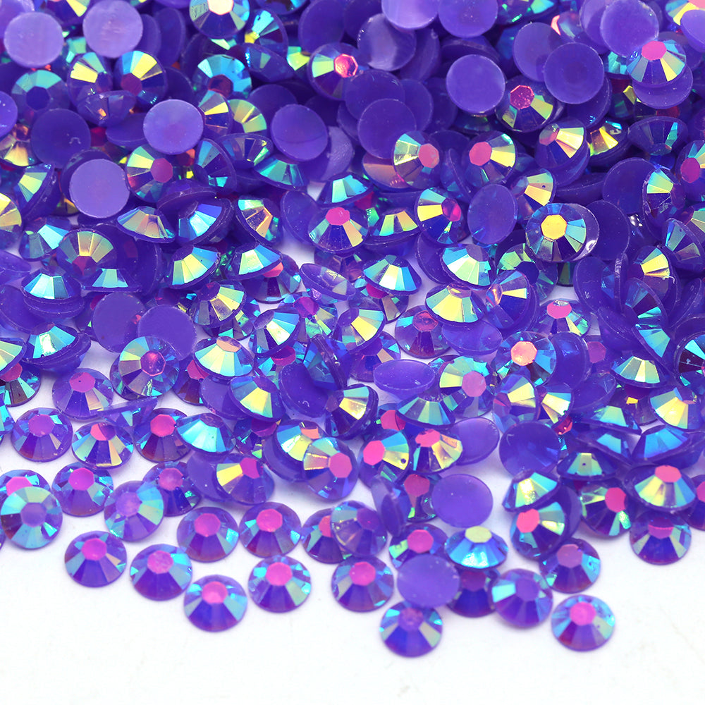 2oz-4oz Jar-purple Rainbow Jelly-non-hot Fix Rhinestones-flatback  Rhinestones-4mm-5mm-6mm 