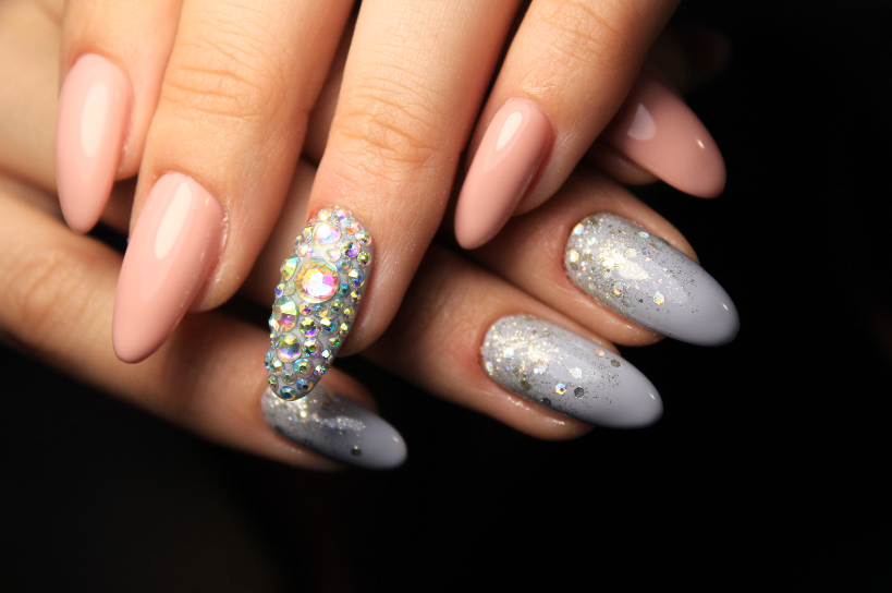 Designer Inspired Nail Stickers-LV - Curves & Sparkle Nail Designs
