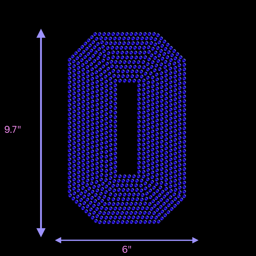 9.5" Hotfix Rhinestone Jersey Numbers